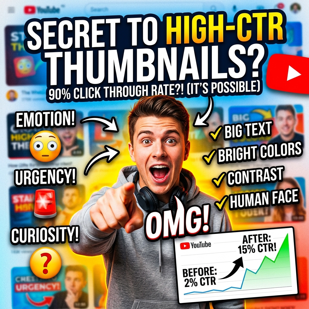 High-CTR YouTube Thumbnail Design poster
